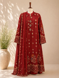 Zareen Ruby Embroidered Suit Set
