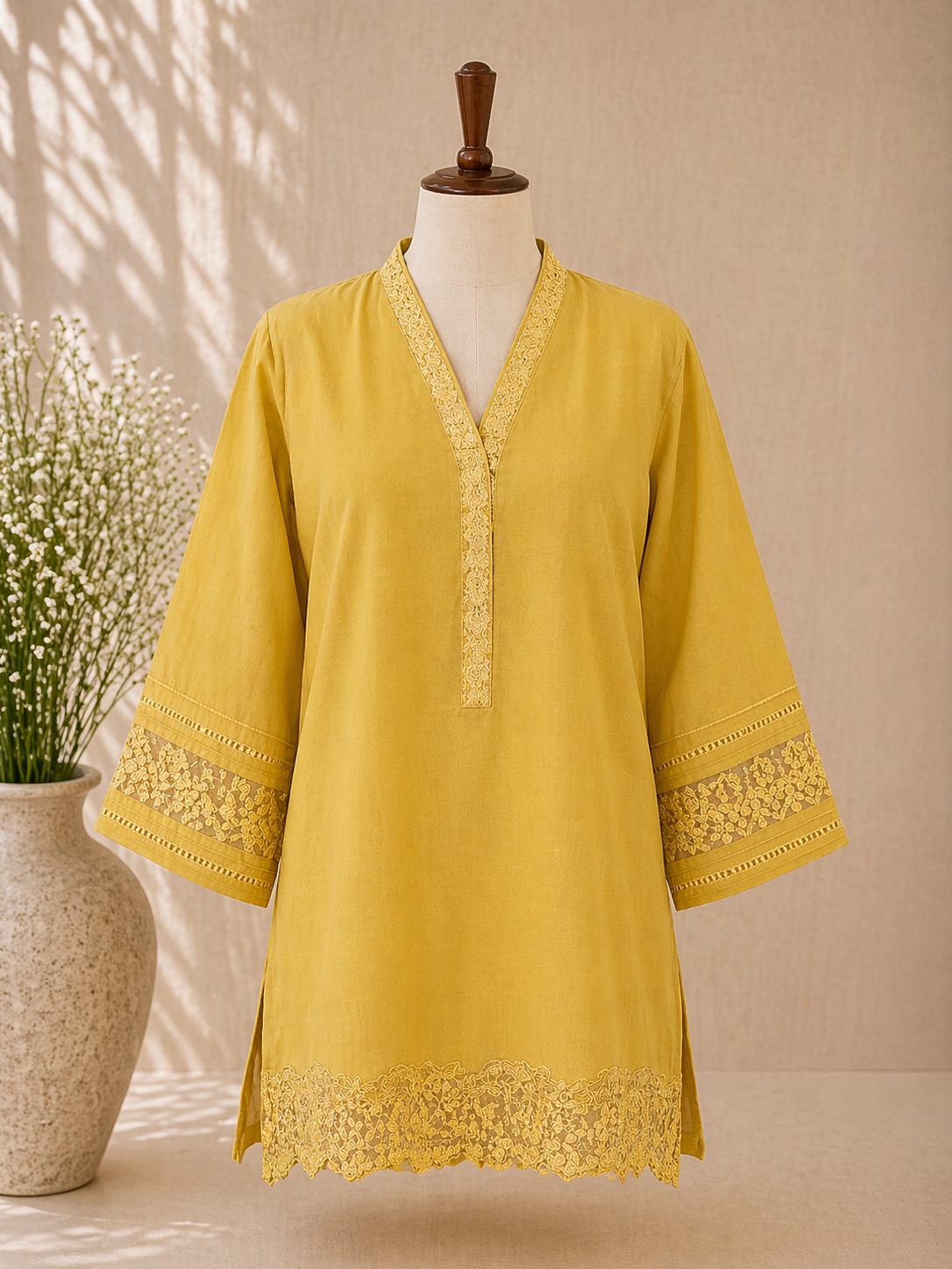 Mustard Noor Lace Kurta