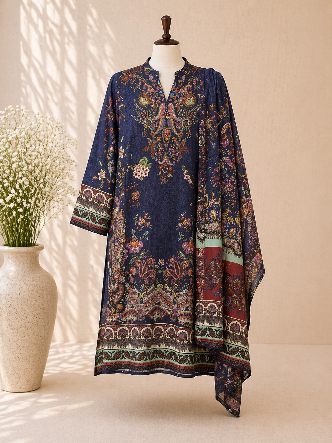 Midnight Noor Printed Suit Set