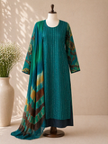 Teal Noor Printed Suit Set
