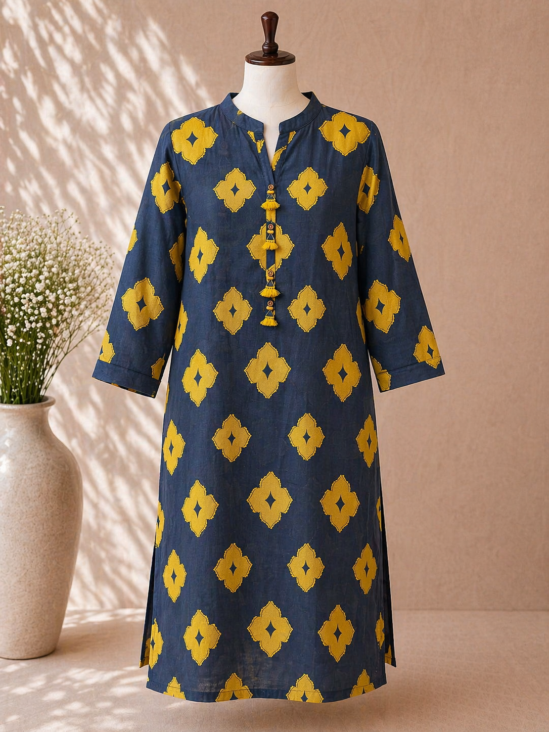 Midnight Mustard Printed Kurta