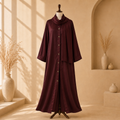Deep Maroon Layla 3-Piece Abaya Set