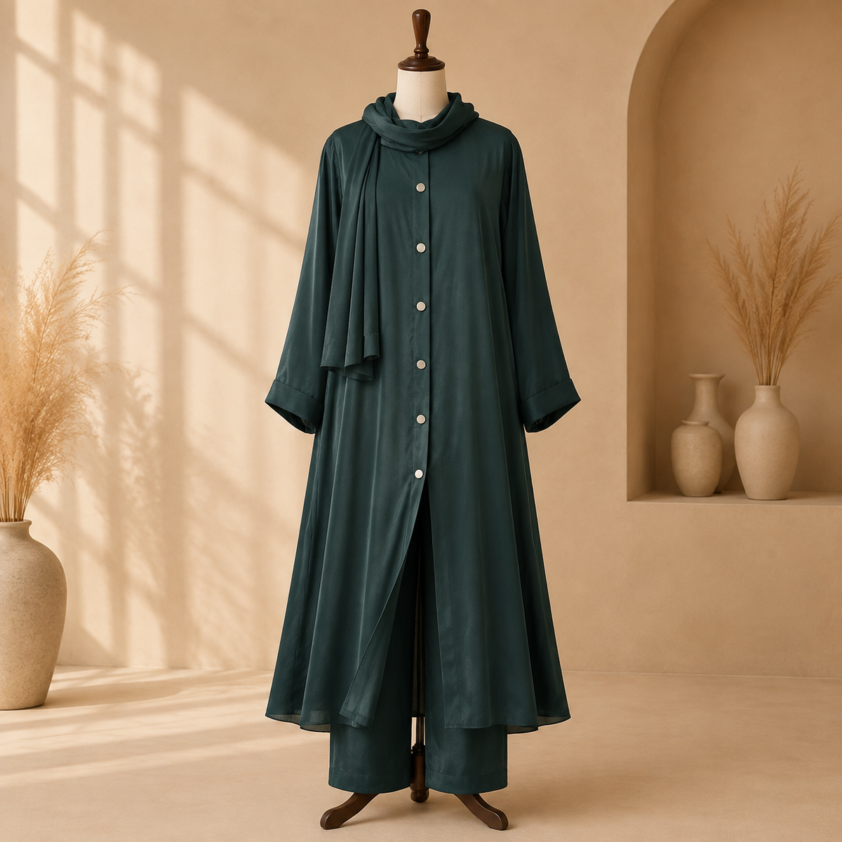 Emerald Noor 3-Piece Abaya Set