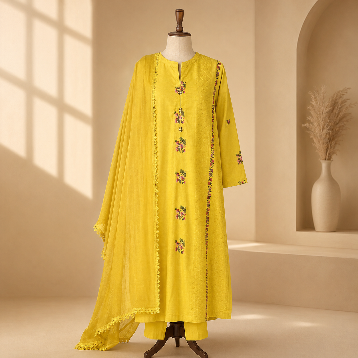 Marigold Noor Embroidered Suit Set