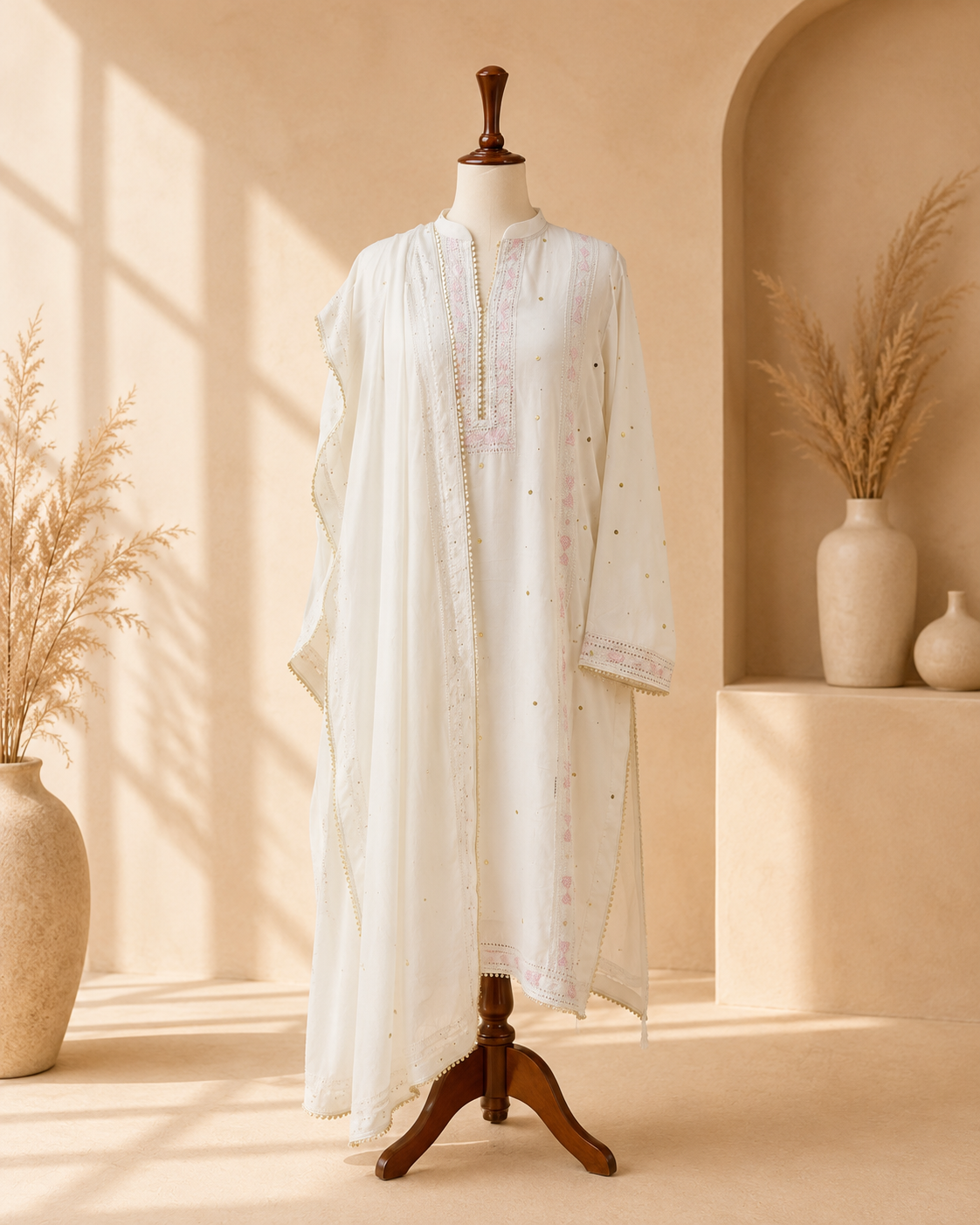 Classic Noor Embellished 3-Piece Suit Set