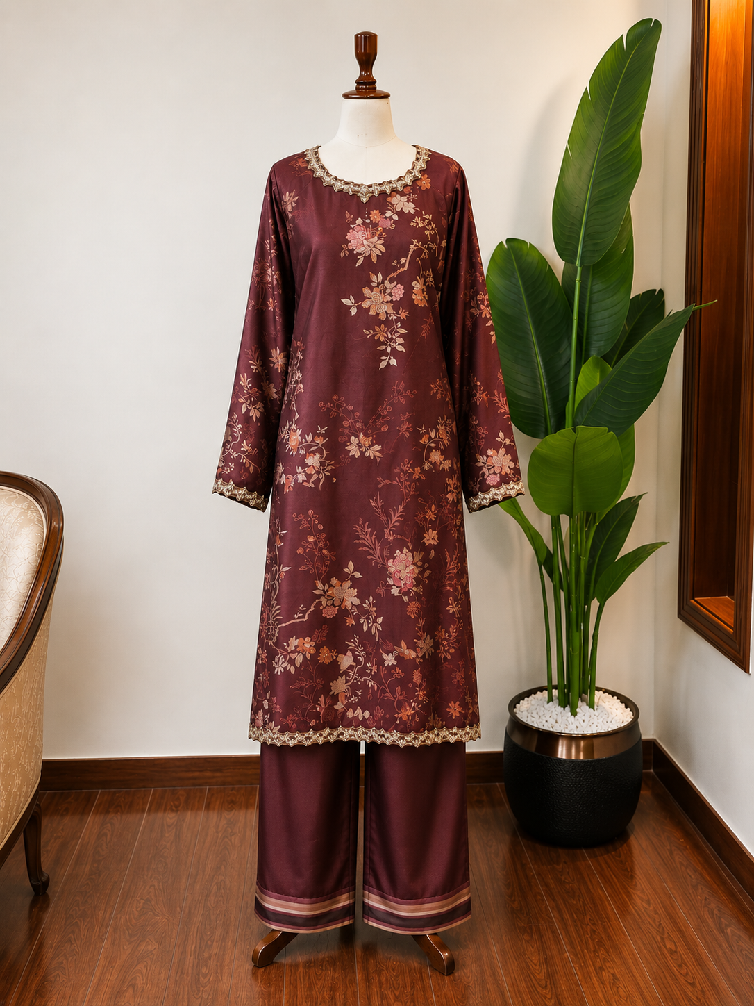Mulberry Bloom Printed 2-Piece Suit Set
