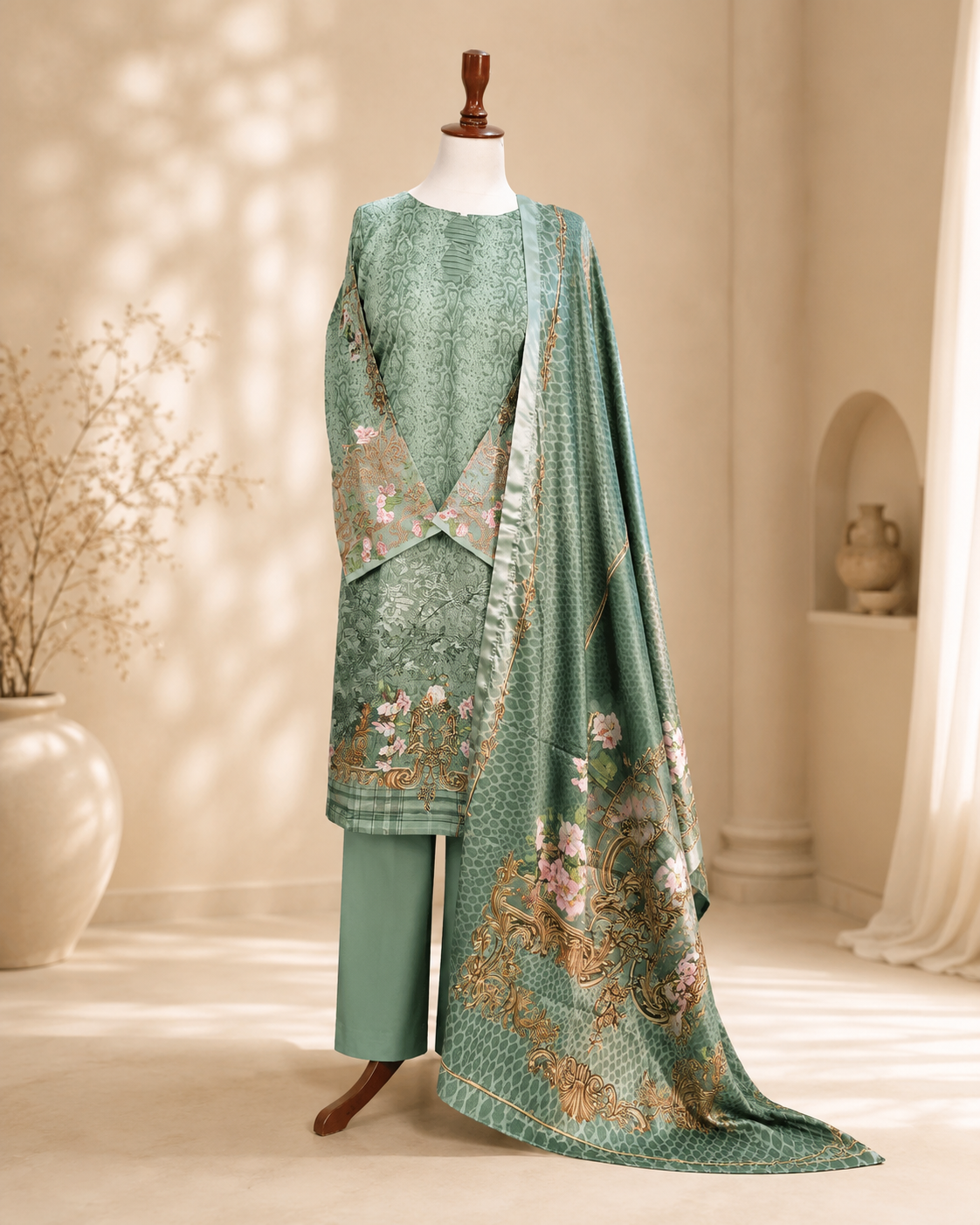 Sage Green Garden 3 Piece Suit