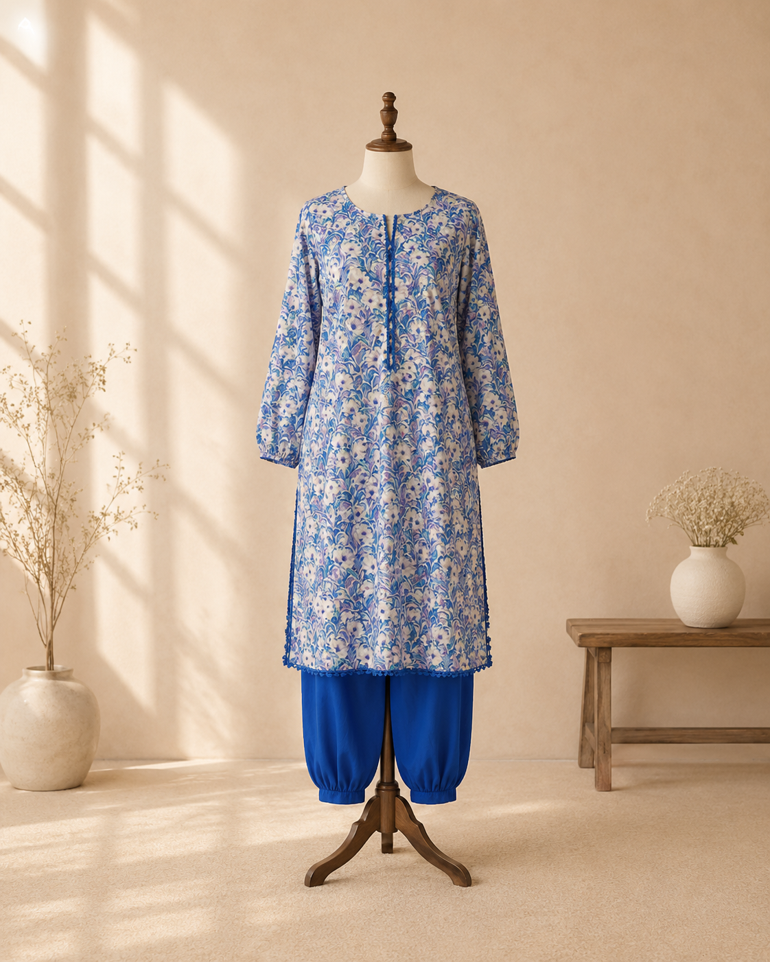 Blue Meadow Floral Suit Set