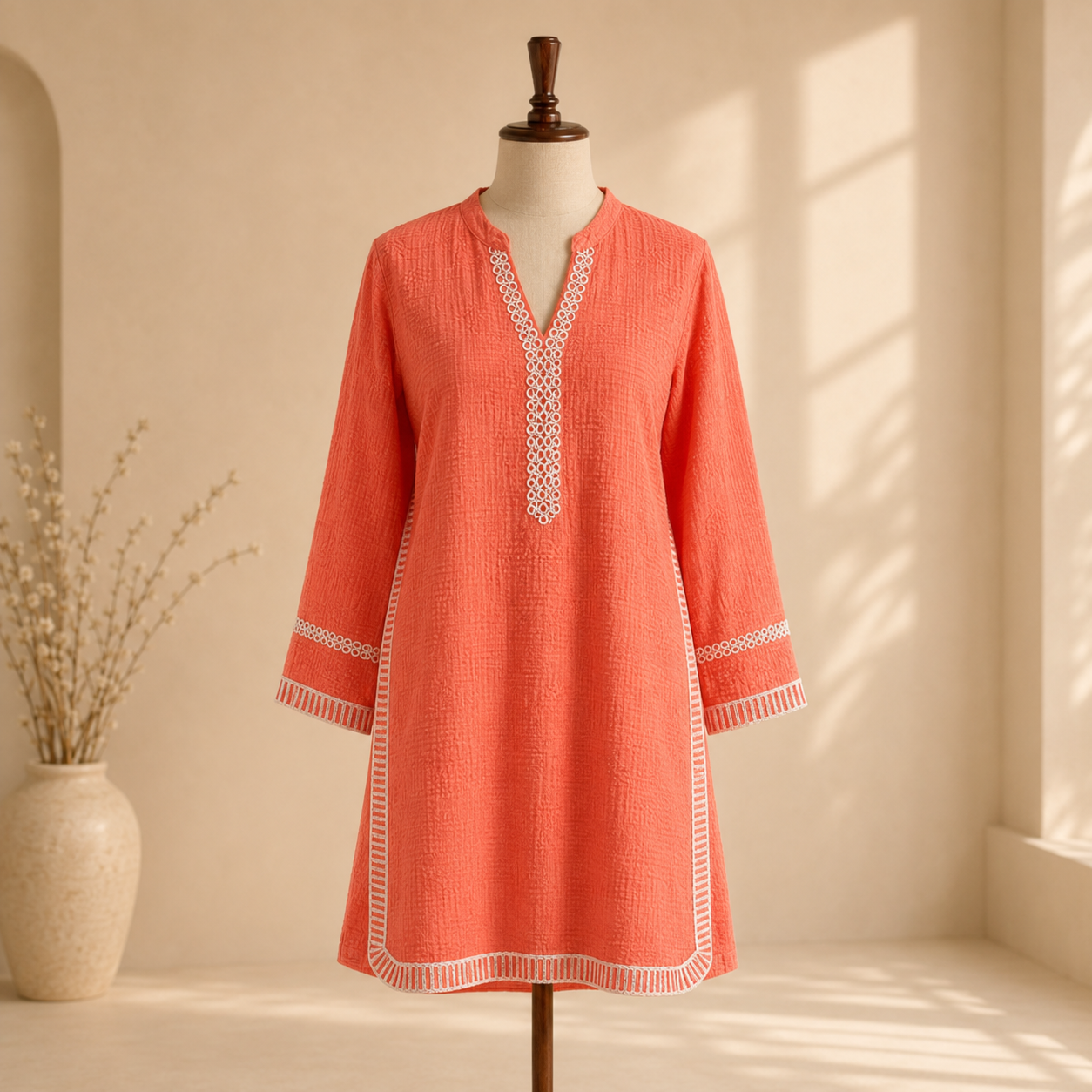Coral Zara Kameez