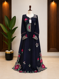 Midnight Bloom Embroidered Suit Set