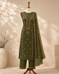 Mehreen Olive Embroidered Suit Set
