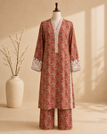 Rania Rust Printed Suit Set