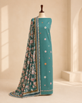 Teal Elara Printed Suit Set