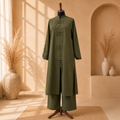 Olive Zaria Knot-Detail 2-Piece Suit Set