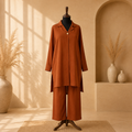 Rust Amani Collared 2-Piece Suit Set