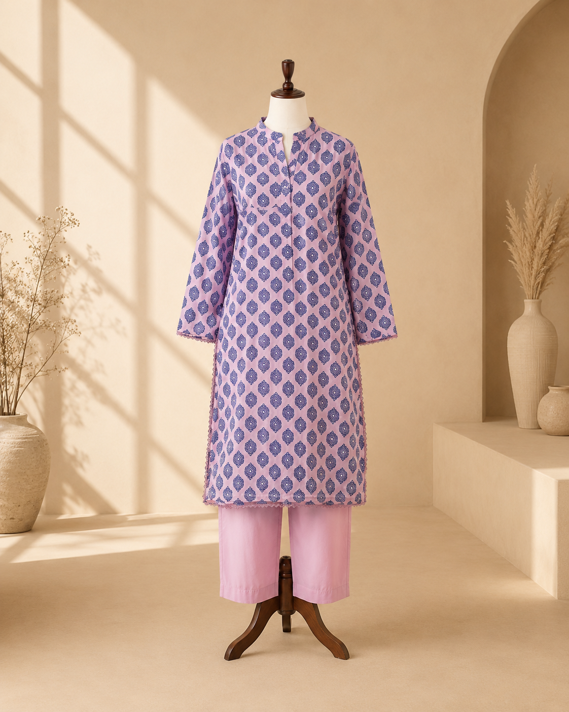 Pink Zara Printed Suit Set