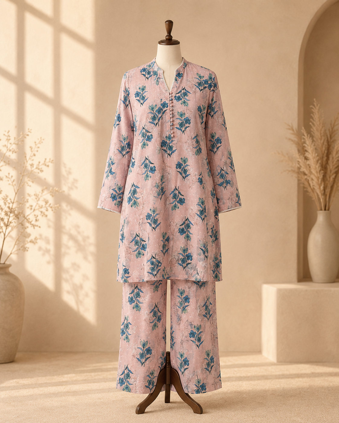Blush Flora Printed Suit Set