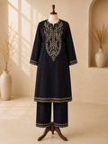 Classic Purple Embroidered 2-Piece Suit Set