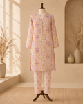 Pastel Gul Printed 2-Piece Suit Set