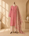 Light Rose Embroidered 3-Piece Suit Set