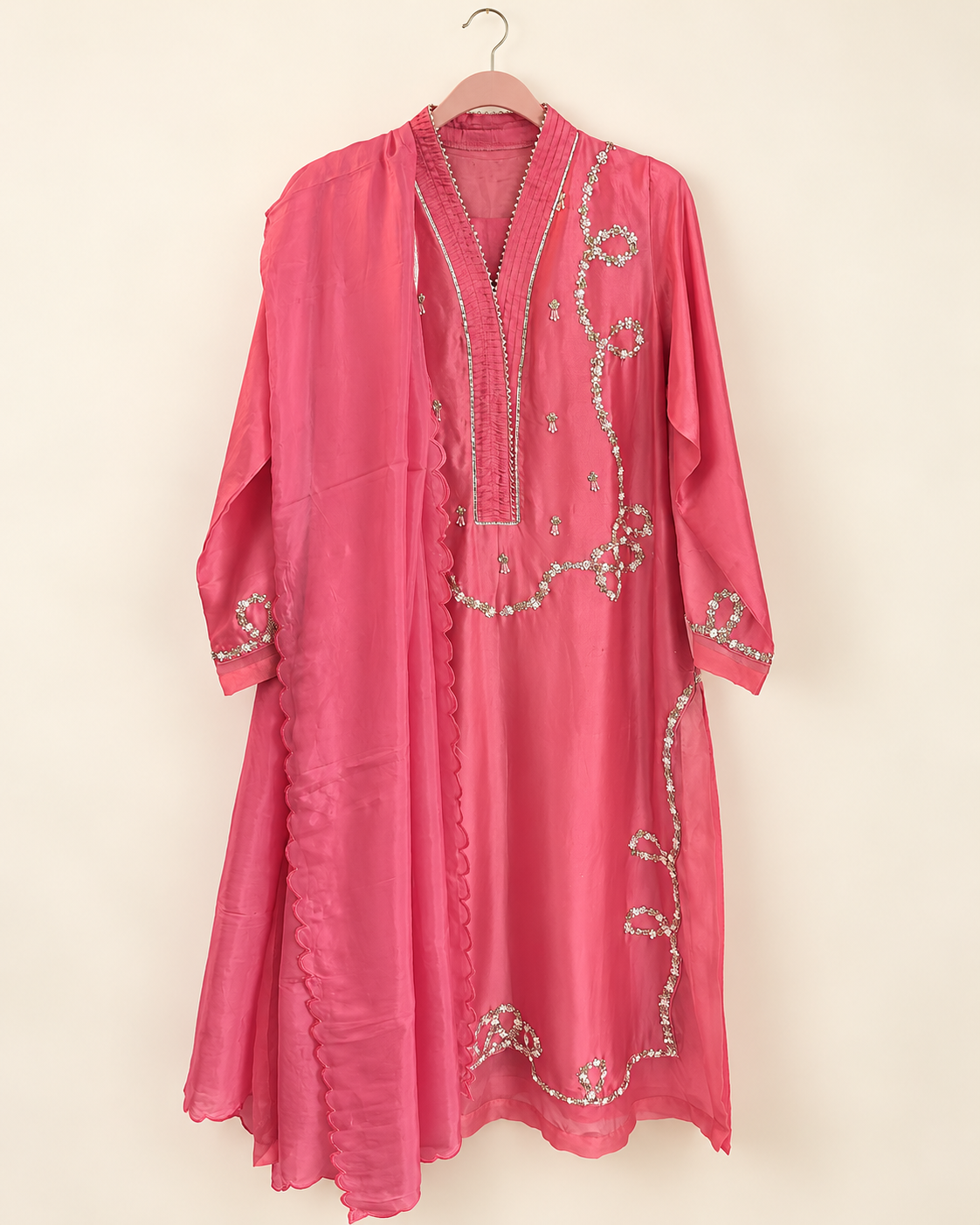 Coral Rida Embellished 3-Piece Suit Set