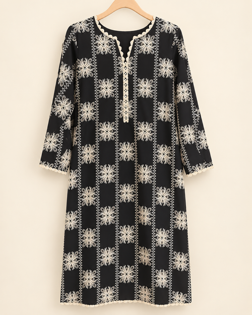 Noir Zahra Ivory Embroidered 2-Piece Suit Set